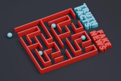 way, labyrinth, truth, fact, fake, news, 3d render, media, disinformation
